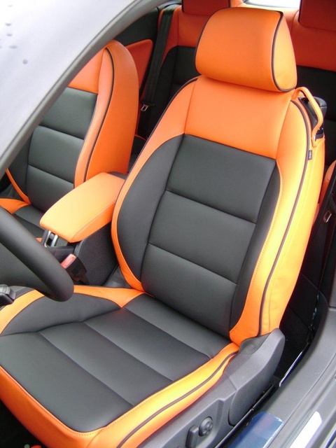 RGS VW Eos nappa zwart met Lamborghini oranje (7)